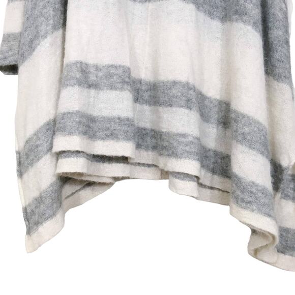 Free People Lafayette Alpaca Mock Neck Poncho XXS Stripe Oversized Long Sweater - Picture 7 of 16